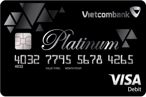 Hình ảnh mẫu thẻ ghi nợ quốc tế Vietcombank Visa Platinum