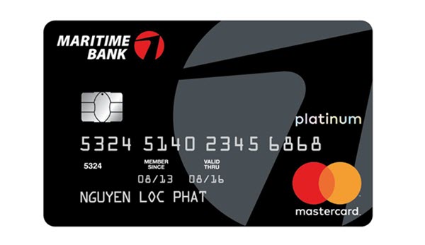 Biểu phí thẻ tín dụng Maritime Bank Platinum, thông tin CHI TIẾT nhất