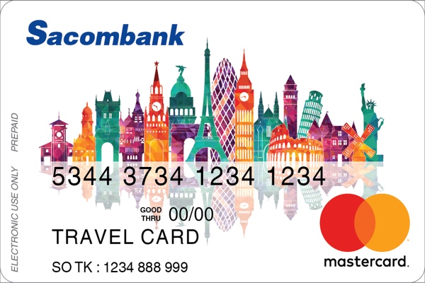 Hình ảnh mẫu thẻ MasterCard Travel Sacombank