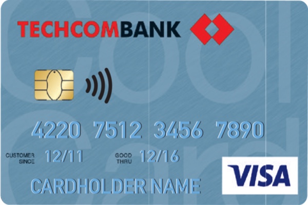 Hình ảnh mẫu thẻ Techcombank Visa Classic