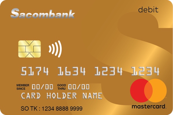 Hình ảnh mẫu thẻ thanh toán Sacombank MasterCard