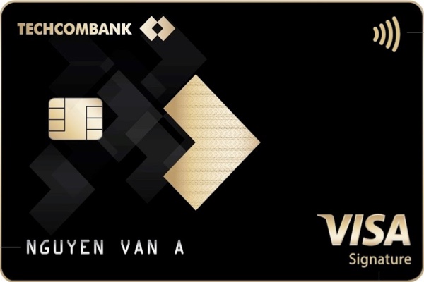Hình ảnh mẫu thẻ tín dụng Techcombank Visa Signature