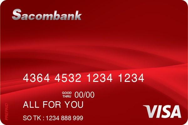 Hình ảnh mẫu thẻ Visa All For You Sacombank