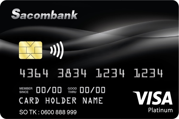 Thẻ Visa Platinum Sacombank; hạn mức không giới hạn, giảm 50% nhiều dịch vụ